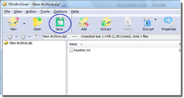 WinArchiver - Create ZIP File